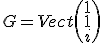 G = Vect\( \array{1\\1\\i}\)